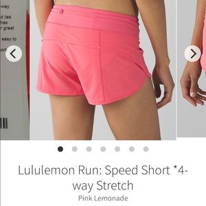 lululemon Speed Short Pink Lemonade size 6